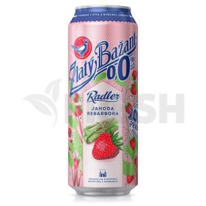 Pivo Zlatý Bažant Radler Jahoda Rebarbora 0,0% 0.5L Plech Vratný Obal